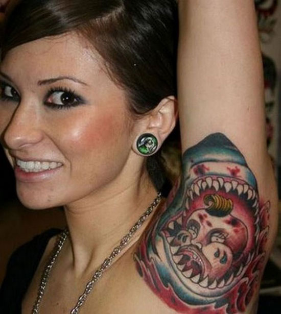 weird girl with weird tattoo