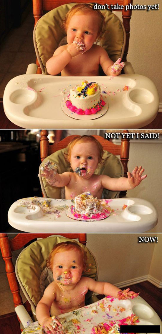 Wenn das Baby einen Kuchen bekommt...