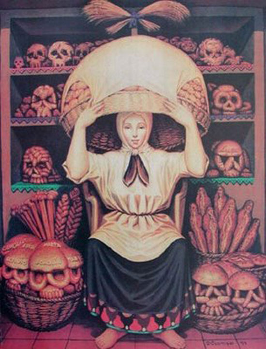woman-in-bakery-with-bun-skulls