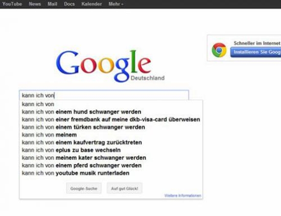 WTF - Nach was zum Teufel suchen die Deutschen - Google Suchvorschlag Fail