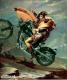 Napoleon auf dem Motorrad