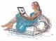 Ehrfürchtig Illustration: iPad Woman