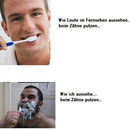 Ich beim Zähneputzen