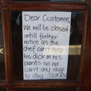 sorry we will be closed
