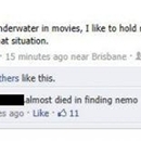 Wenn Leute in Filmen unter Wasser gehen - Facebook Statusmeldung Win